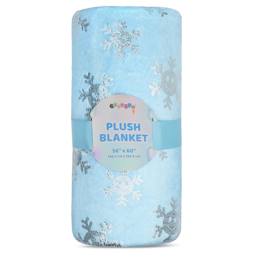 [780-3837] Shimmering Snowflakes Plush Blanket