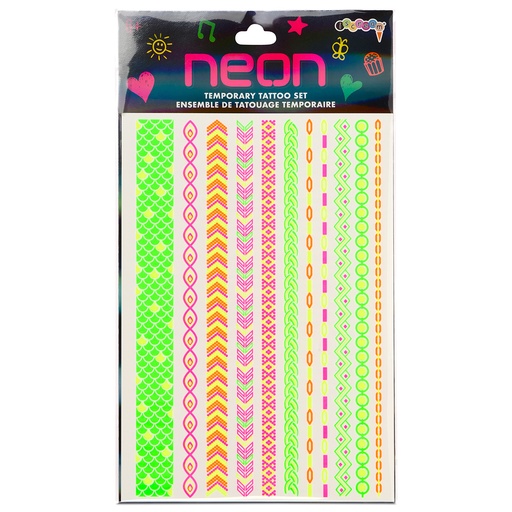 [815-263] Neon Friendship Tattoo Bracelet Set