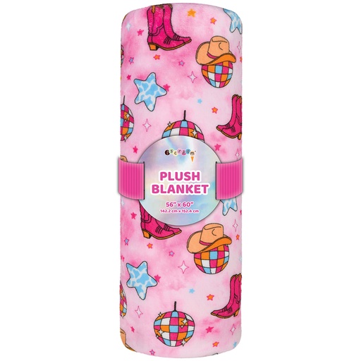 [780-3981] Disco Cowgirl Plush Blanket