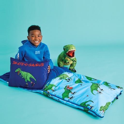 [782-548] Skating Dinosaurs Sleeping Bag and Pillow Set