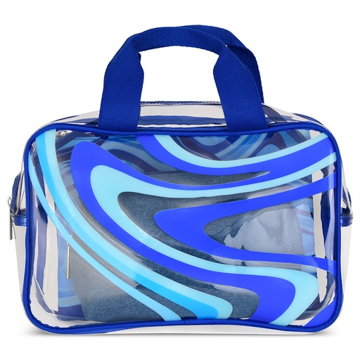 [810-2032] Blue Swirl Cosmetic Bag Trio