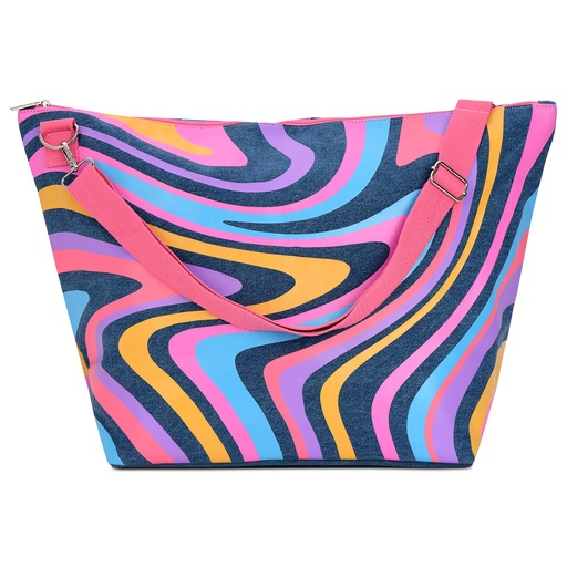 [810-2033] Color Swirl Denim Weekender Bag