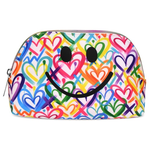 [810-2037] Corey Paige Hearts Oval Cosmetic Bag