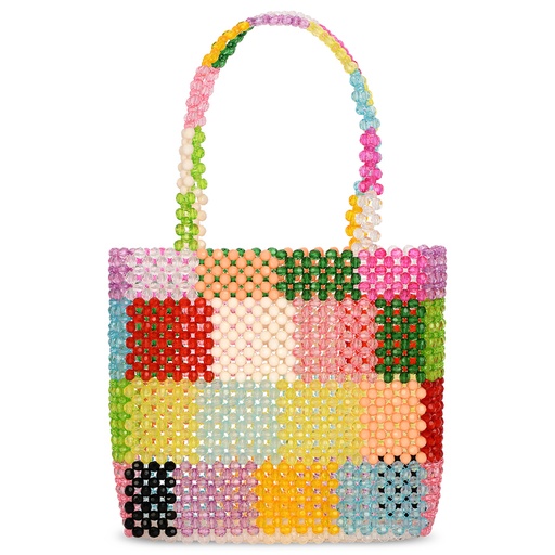 [810-2051] Color Block Beaded Bag