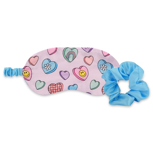 [880-458] Candy Hearts Eye Mask and Scrunchie Set