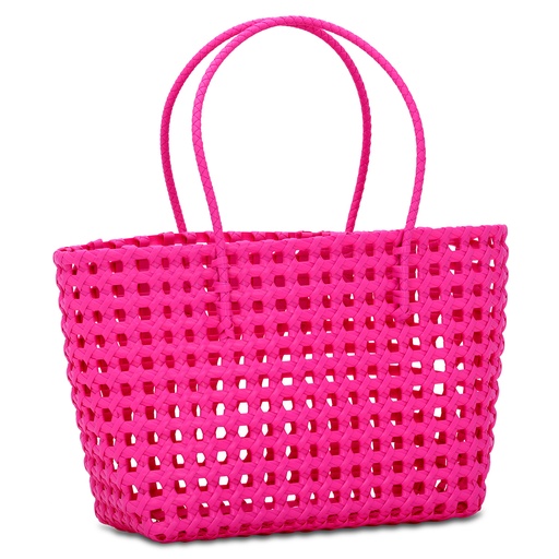 [810-2079] Large Pink Woven Tote Bag