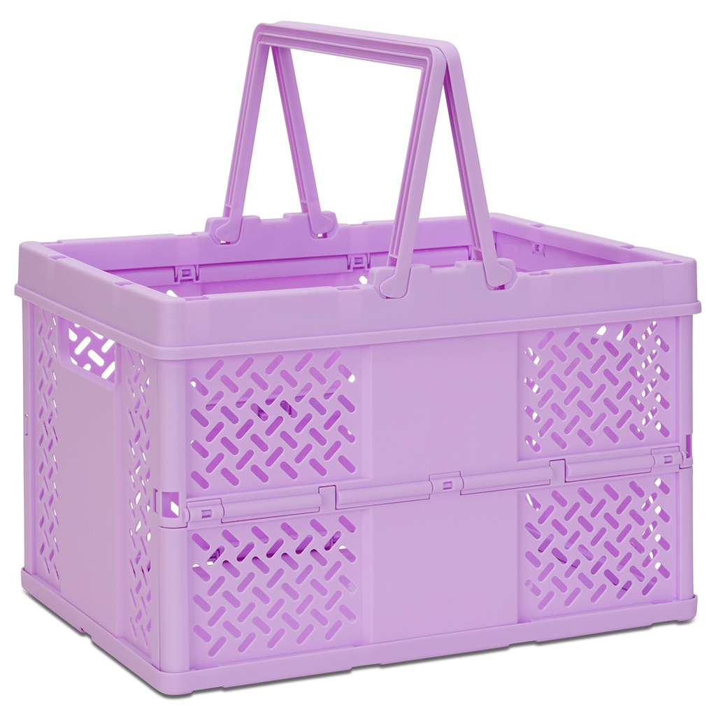 Large Lavender Foldable Storage Crate | Iscream - Large Soft Crate With Soft Top And Storage