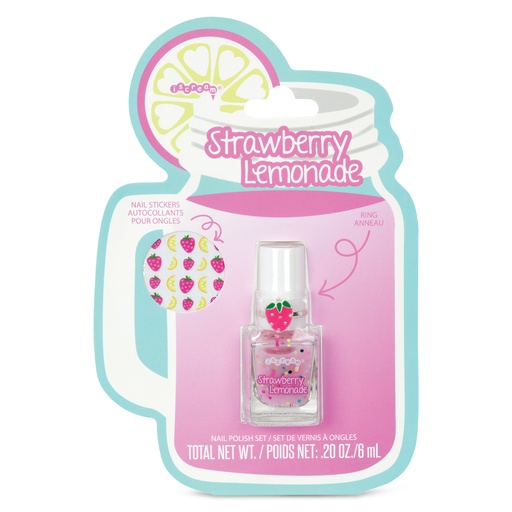 [815-282] Strawberry Lemonade Nail Polish & Ring Set