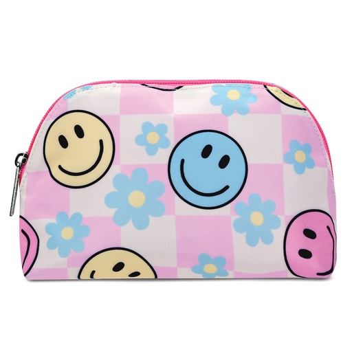 [810-2187] Happy Check Oval Cosmetic Bag