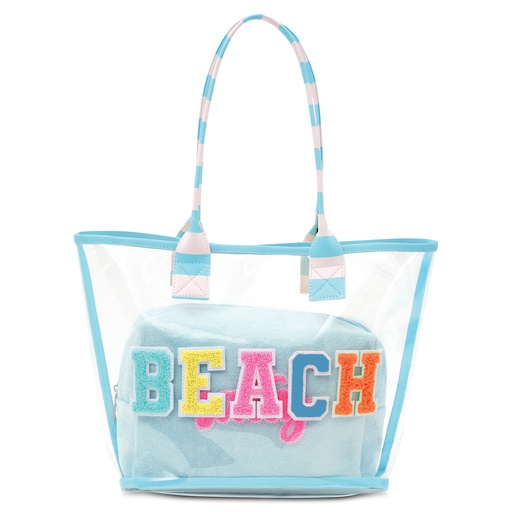 [810-2155] Beach Clear Tote Bag 2-Piece Set