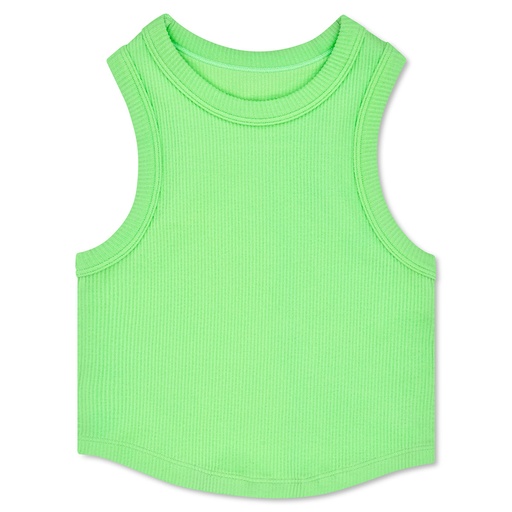 Apple Green Cropped Racer Back Tank Top