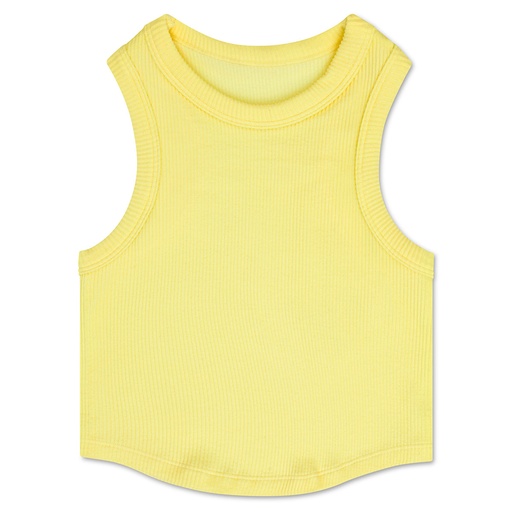Butter Yellow Cropped Racer Back Tank Top