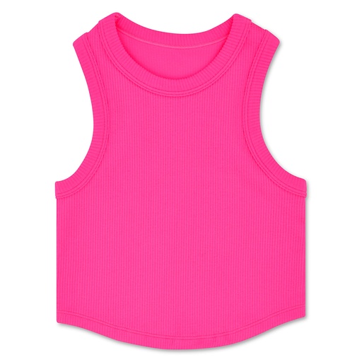 Hot Pink Cropped Racer Back Tank Top