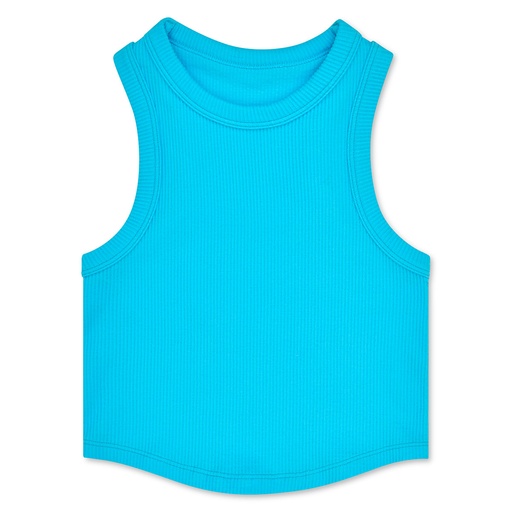 Turquoise Cropped Racer Back Tank Top