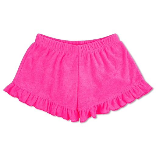 Hot Pink Terry Ruffled Shorts