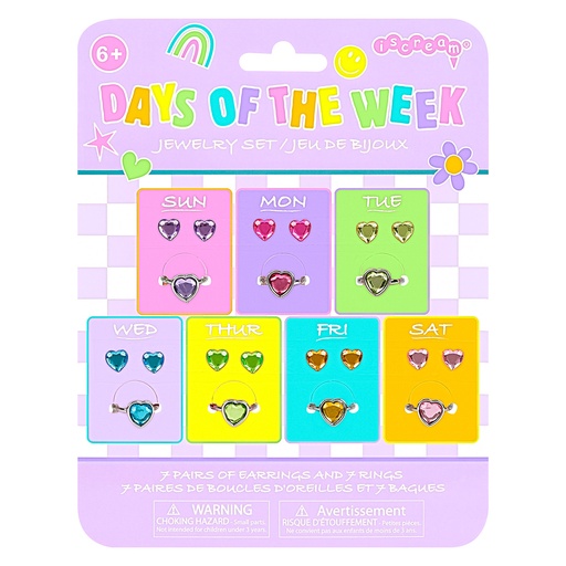 Days of the Week Stick-on Earrings and Rings