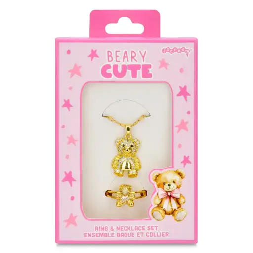 Bear Charm Necklace & Ring Set