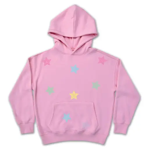 Sparkling Stars Pink Hoodie Sweatshirt