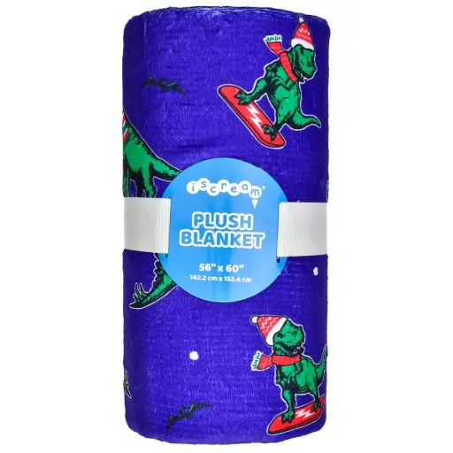 Holiday Dino Plush Blanket