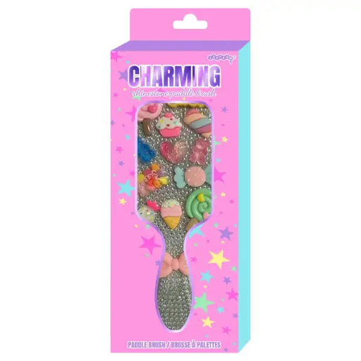 Charming Rhinestone Paddle Brush