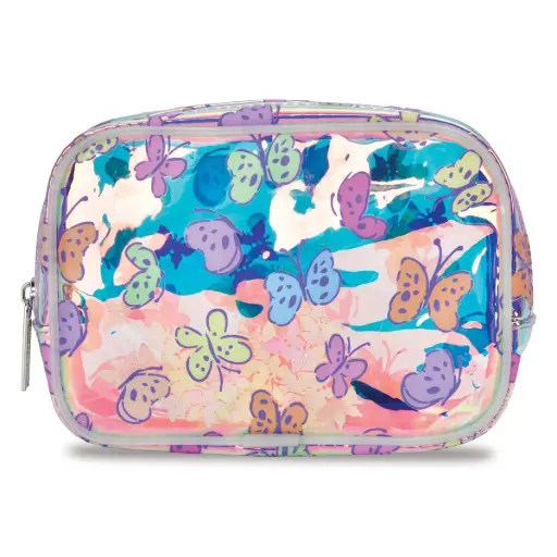 Bright Butterflies Clear Cosmetic Bag