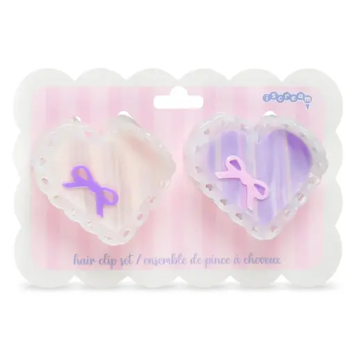 Heart Bow Hair Clips
