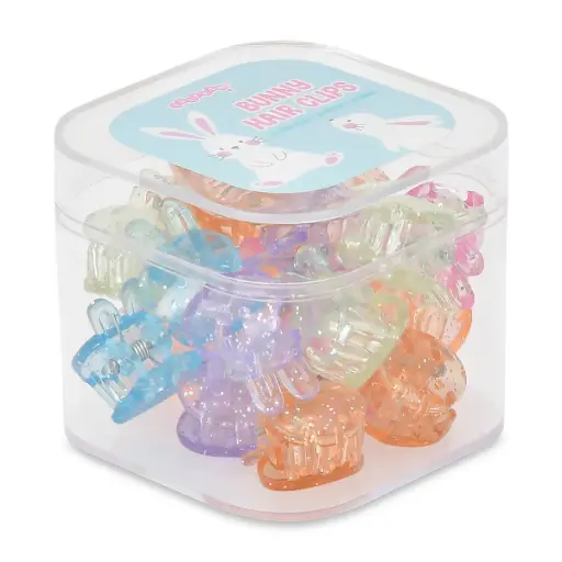 Mini Colorful Bunny Hair Clips Set