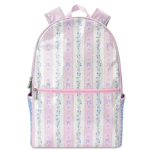 Pink Floral Stripe Backpack