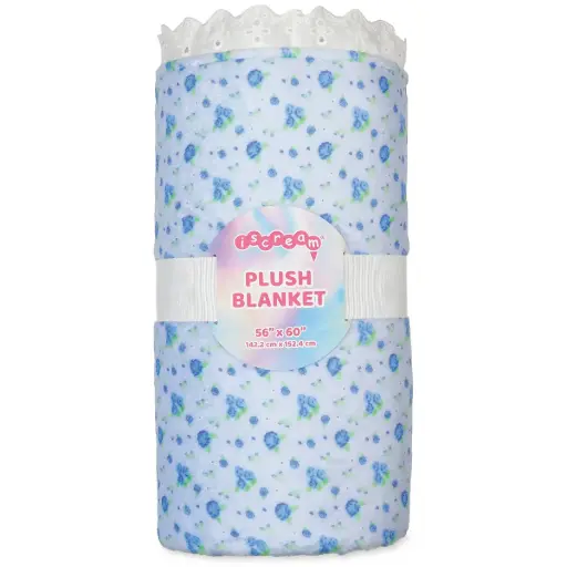 Blue Ditsy Plush Blanket
