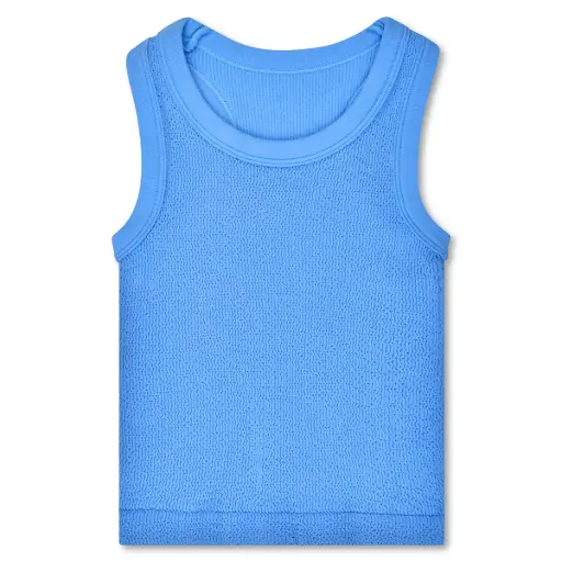 Bright Blue Smocked Racerback Tank Top