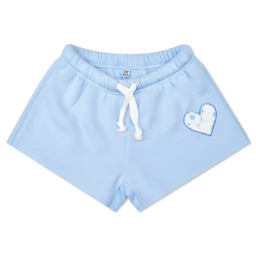 Blue Floral Sweat Shorts