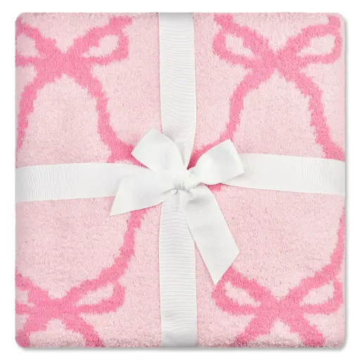 Sweet Trellis Bow Cozy Knit Blanket