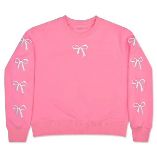 Embroidered Bows Sweatshirt