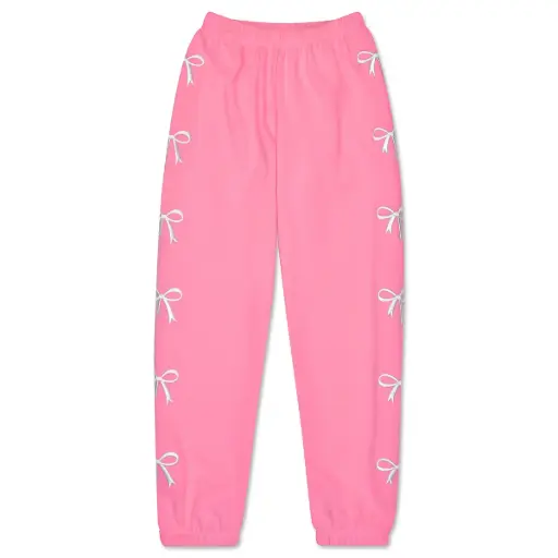 Embroidered Bows Sweatpants