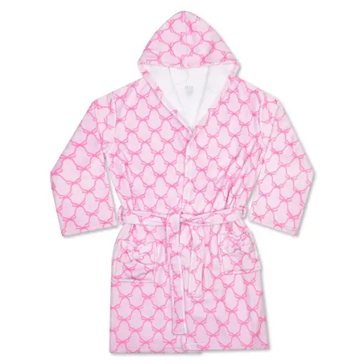 Sweet Trellis Bow Hooded Plush Robe