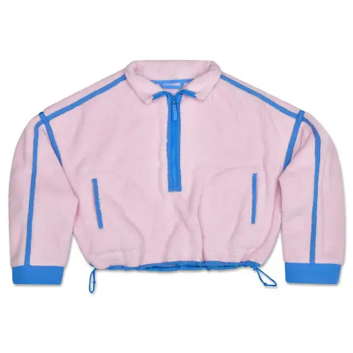 1/2 Zip Pink & Periwinkle Sherpa Pullover