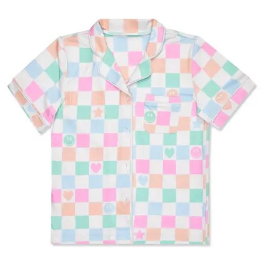 Smiley Check Shorts Lounge Set