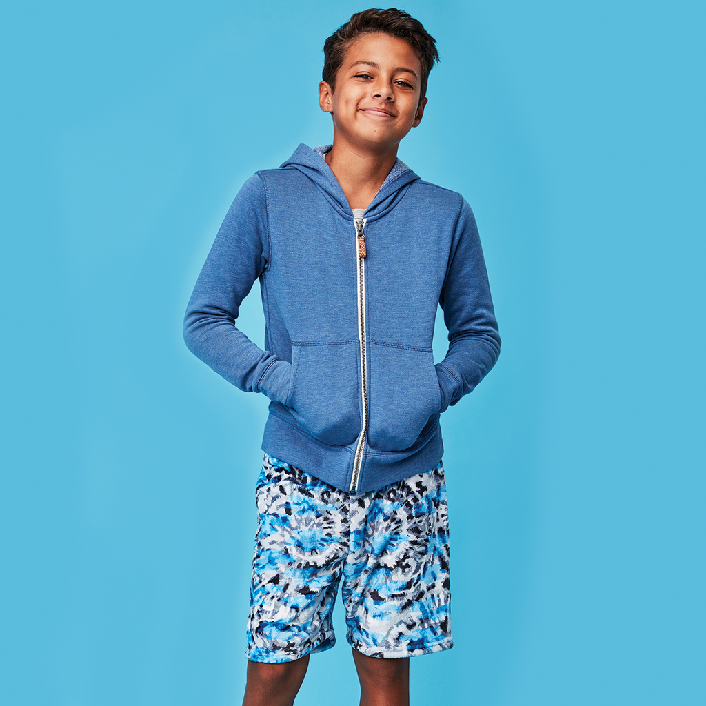 Blue Tie Dye Boy Plush Shorts