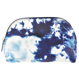 [810-1051] Blue Tie Dye Oval Cosmetic Bag