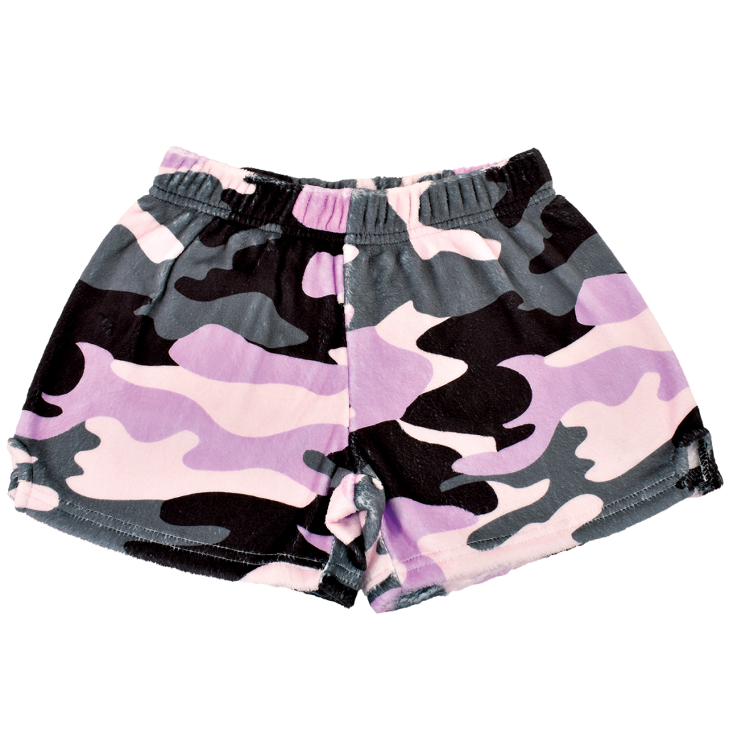 Purple Camo Plush Shorts