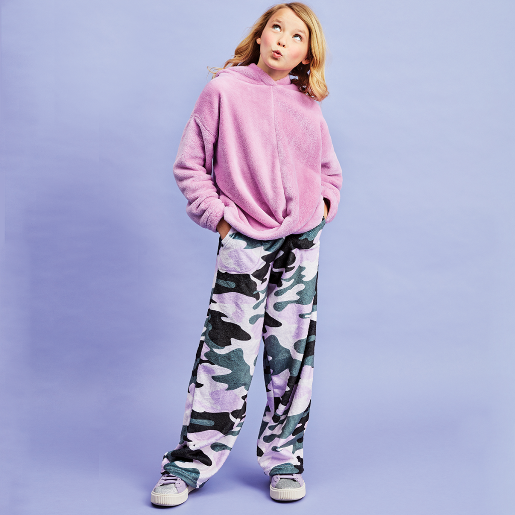 Purple Camo Plush Pants