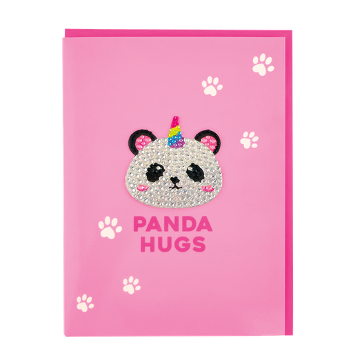 Panda Removable Rhinestone Decal Greeting Card