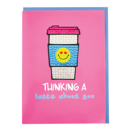 [760-1096] Latte Rhinestone Decal Greeting Card