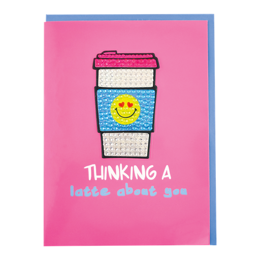 Latte Removable Rhinestone Decal Greeting Card