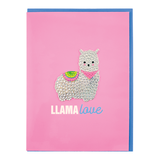 Llama Removable Rhinestone Decal Greeting Card