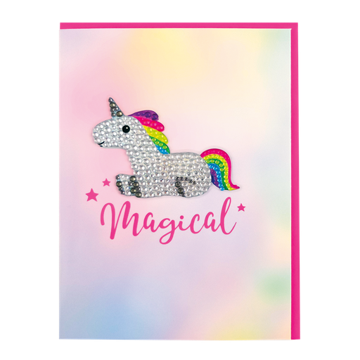 Unicorn Removable Rhinestone Decal Greeting Card