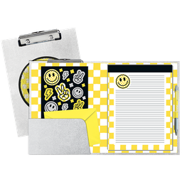 [760-1112] Checkered Smiley Face Clipboard Set