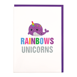 [760-1092] Narwhal Rhinestone Decal Greeting Card