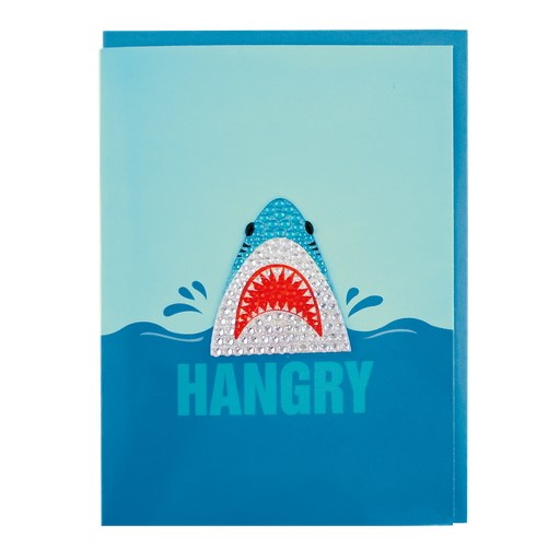 Shark Removable Rhinestone Decal Greeting Card