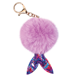 [860-472] Mermaid Furry Pom-Pom Clip Purple